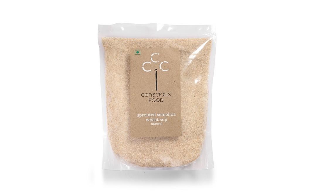Conscious Food Sprouted Semolina Wheat Suji Natural   Pack  500 grams